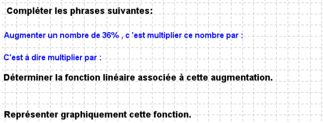 3ème fonction linéaire et hausse en pourcentage exo6