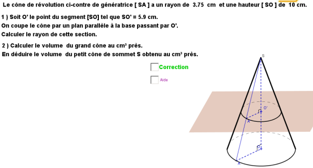 section d'un cône exo6