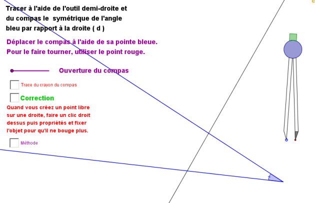 symétrie axiale construction angle exo6