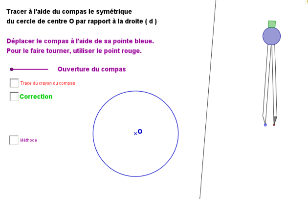 symétrie axiale construction cercle exo5