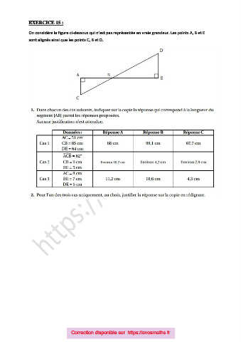 Page 8 - Exercices De Maths De Brevet En 3ème : DNB QCM 2015 2018